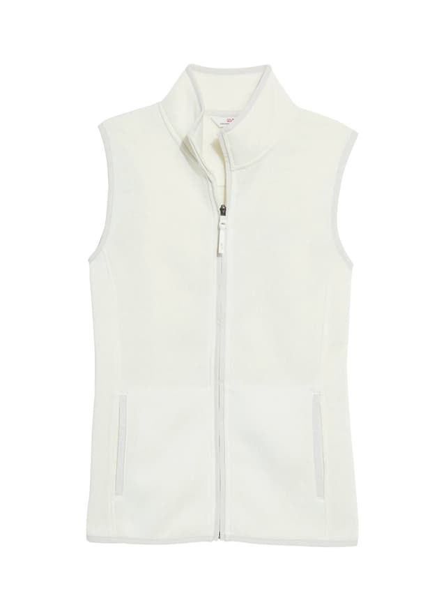 Vineyard Vines Women's Sweater Fleece Vest - White LG