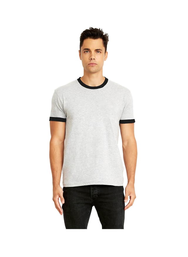 Next Level Unisex Ringer T-Shirt - Light Grey 3XL