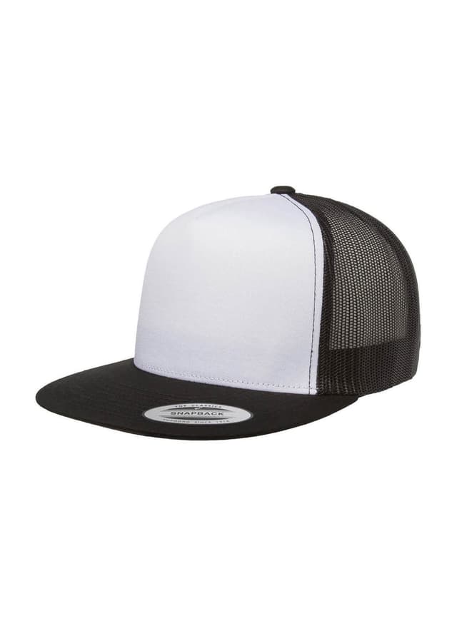 Yupoong Classic Trucker with White Front Panel Hat - Black MISC