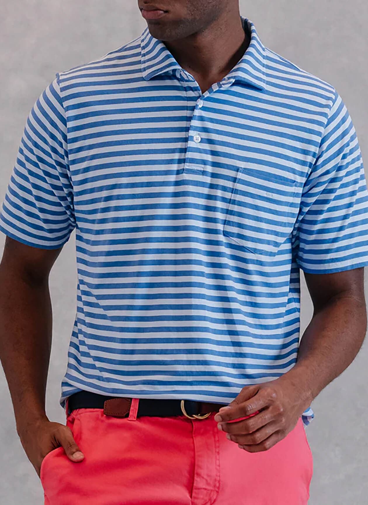 B. Draddy Men's Chris Polo - Blue LG