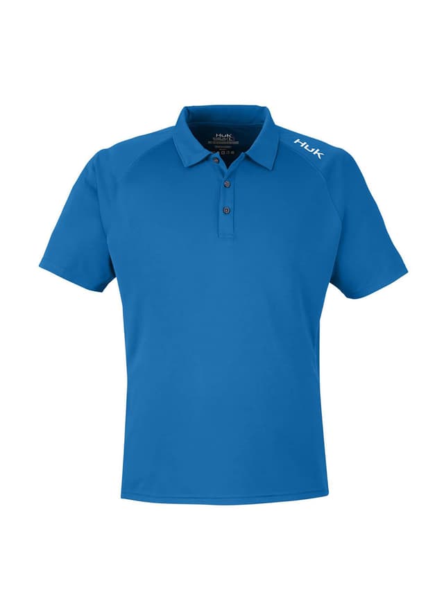 HUK Men's LoPro Solid Performance Polo - Blue LG