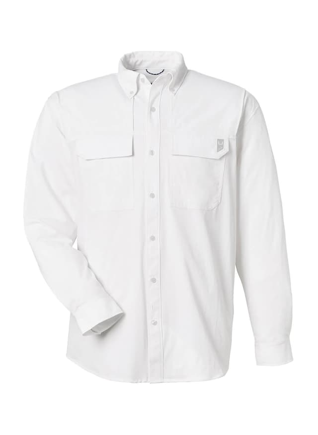 HUK Men's Creekbed Pocket Fishing Shirt - White LG