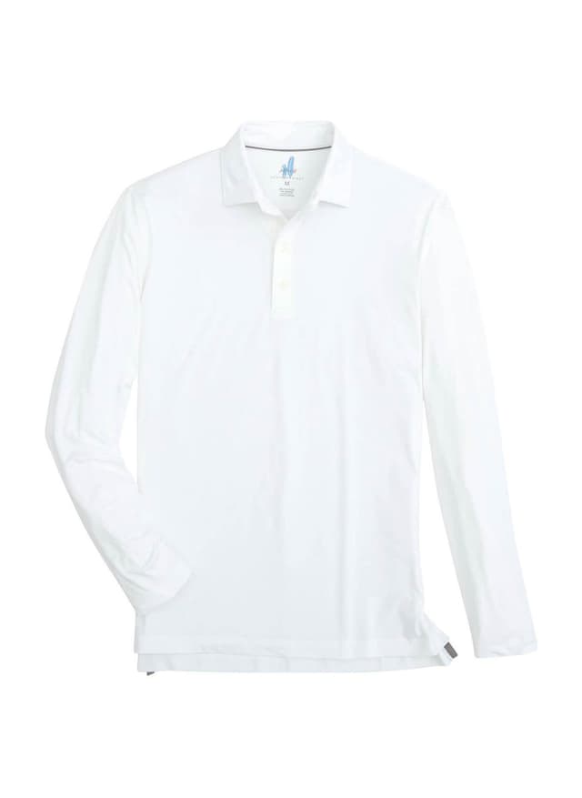 Johnnie-O Men's Swing Featherweight Long-Sleeve Polo - White 3XL