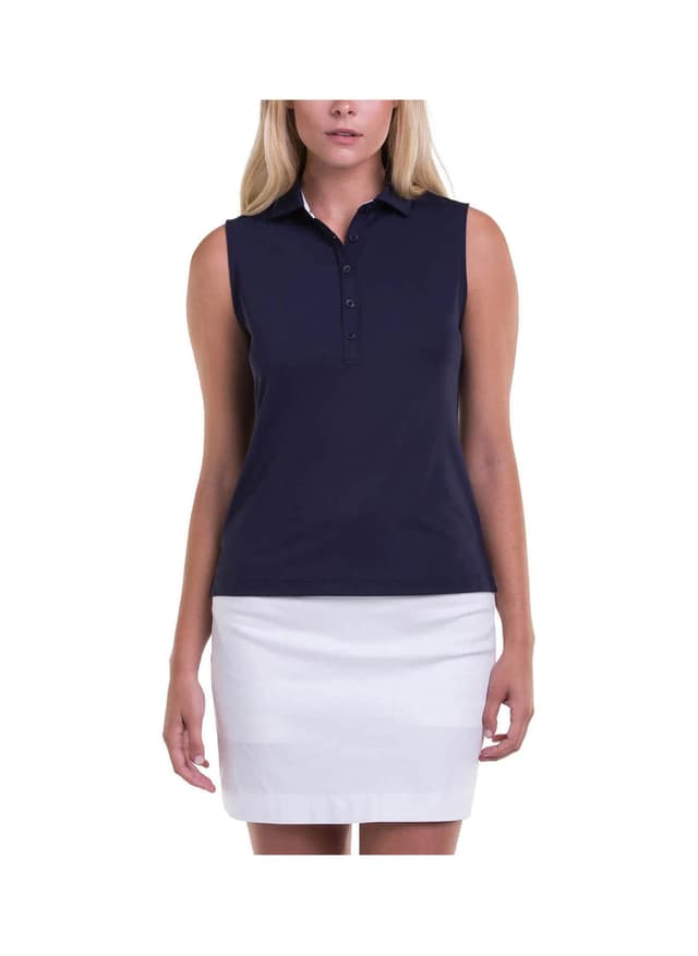 Fairway & Greene Women's Charlotte Sleeveless Polo - Navy LG