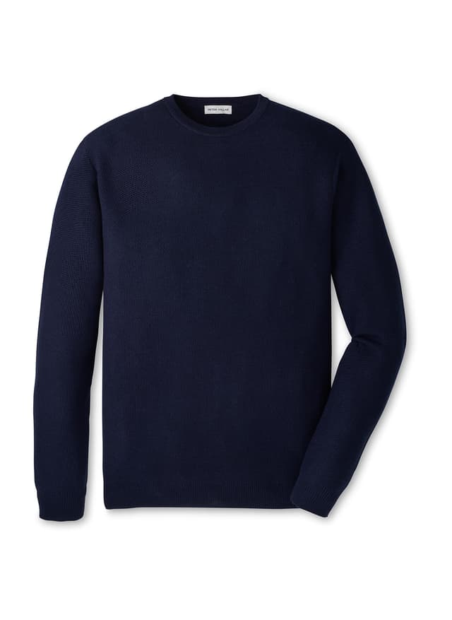 Peter Millar Men's Autumn Crest Honeycomb Crewneck Sweater F26 - Navy 3XL