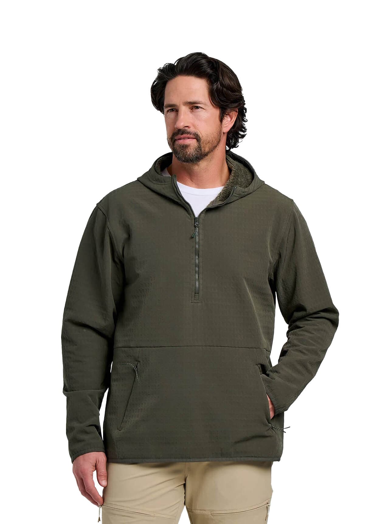 Free Fly Men's Gridback Fleece Anorak Hoodie