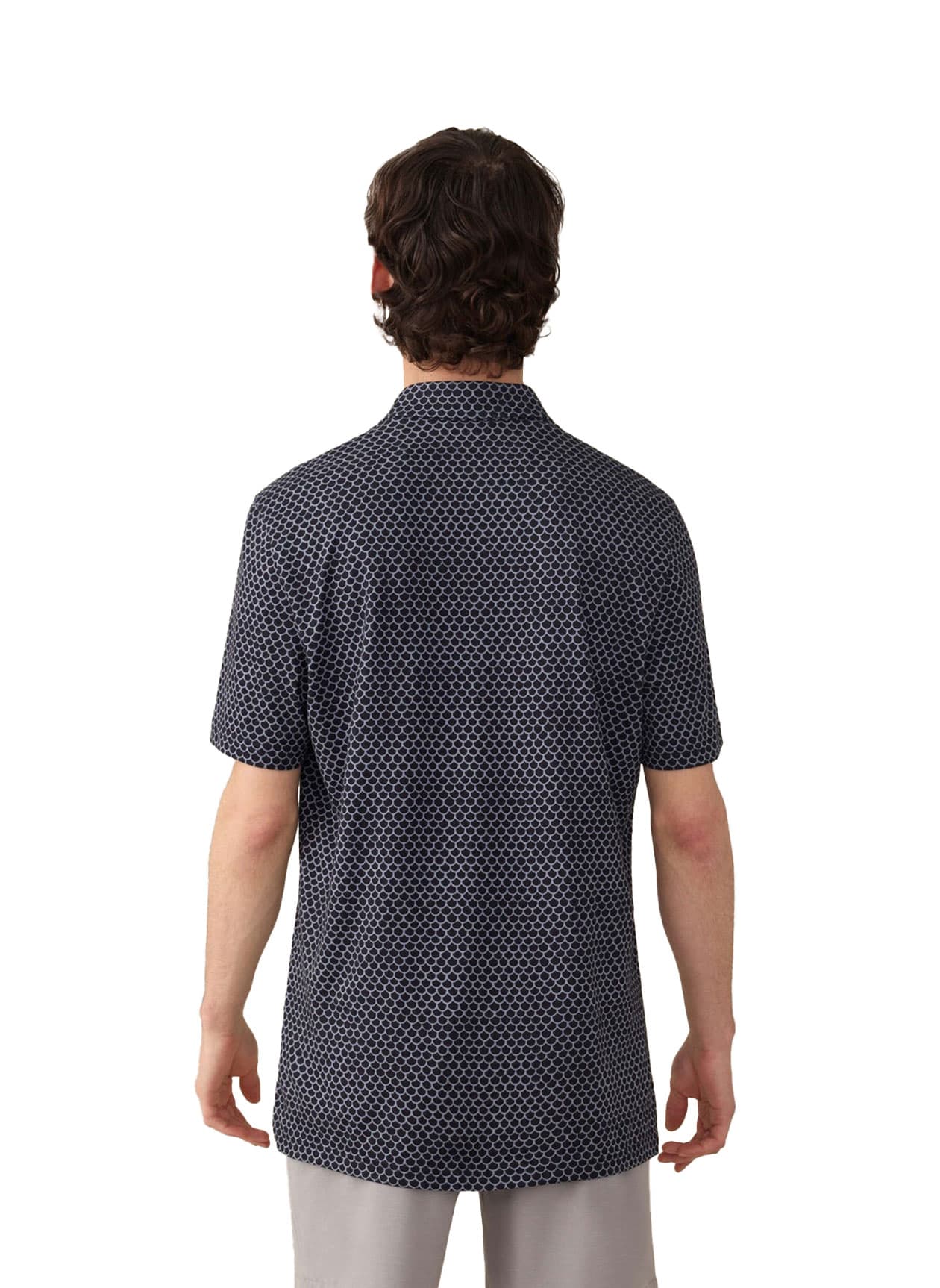 Faherty Men's Movement Pique Patterned Polo - Navy LG
