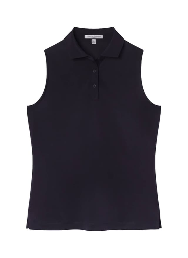 Fairway & Greene Women's Diana Sleeveless Pique Polo - Black LG