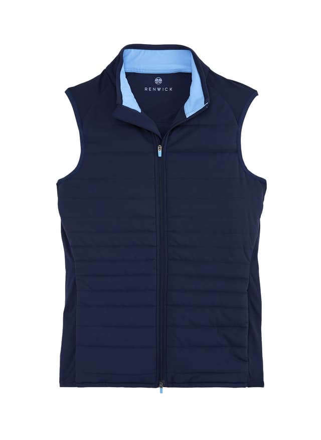 Renwick Women's Quilted Knit Vest - Navy LG