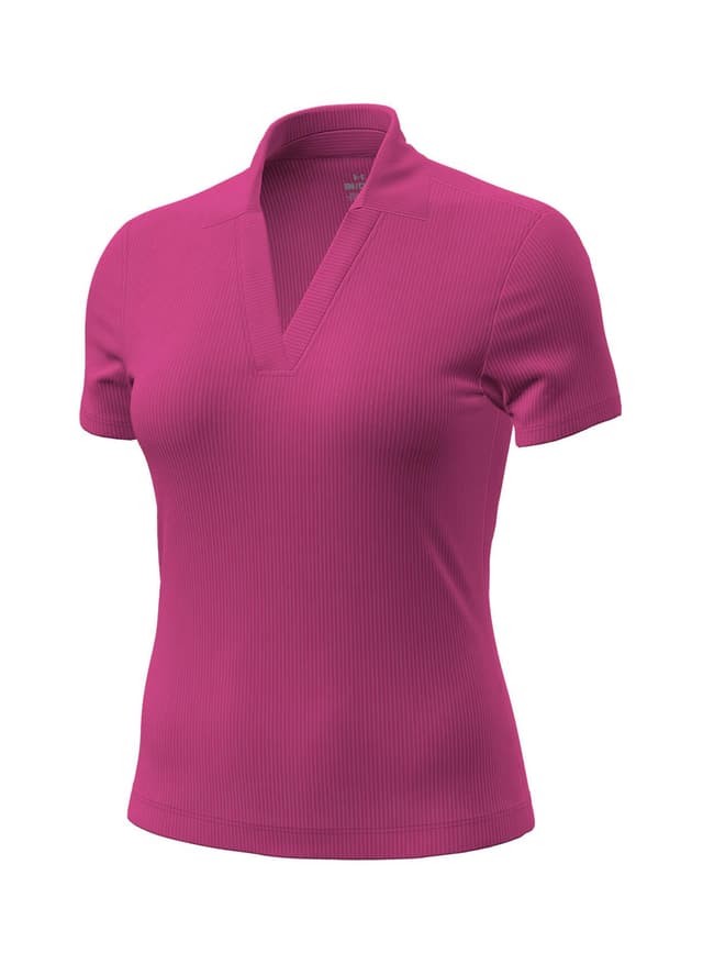 Under Armour Women's Drive Chill Rib Polo - Pink LG