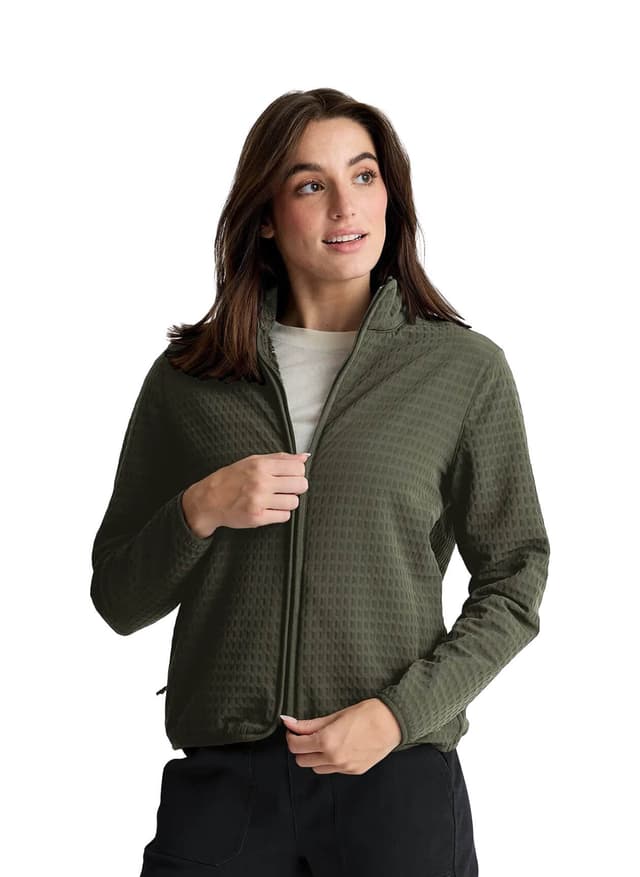 Free Fly Women's Gridback Fleece Jacket - Green LG