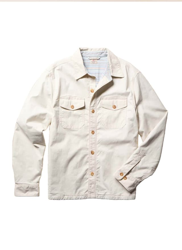 Faherty Men's Lakeside CPO Shirt - White LG