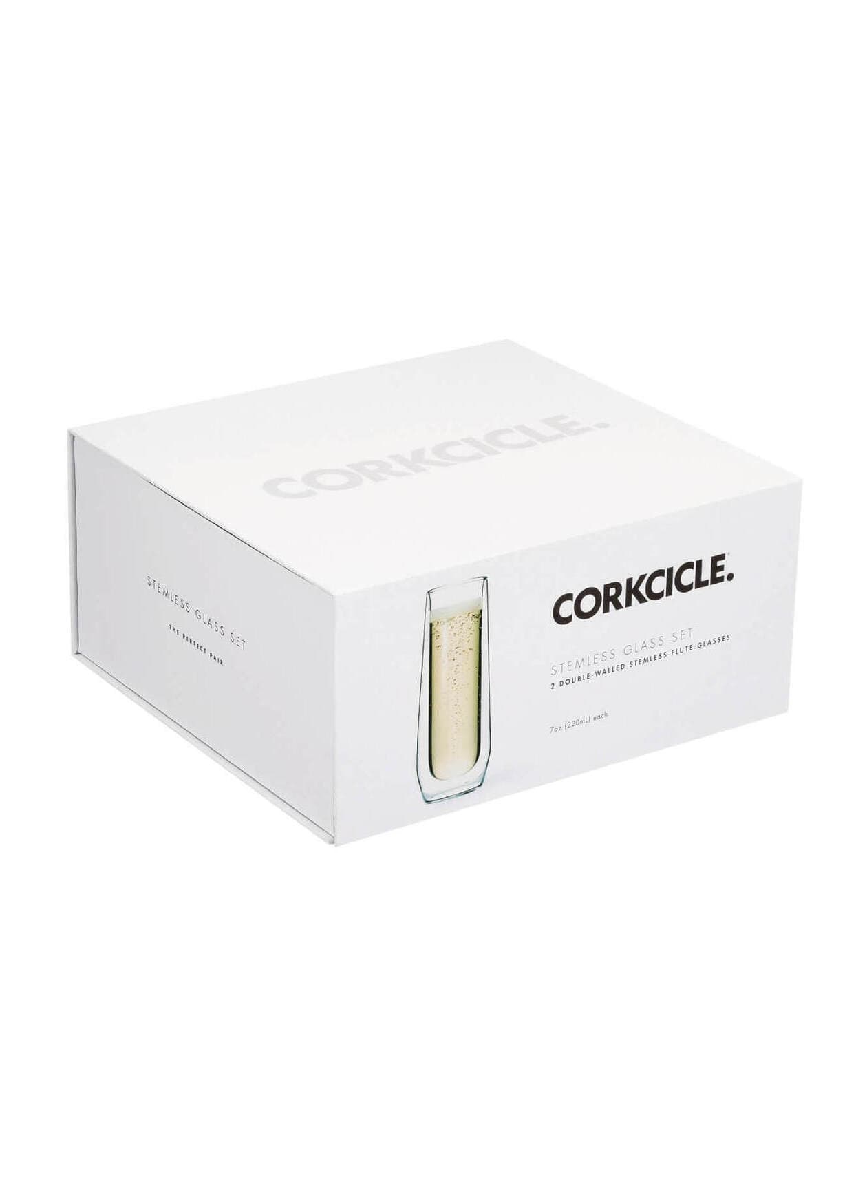 CORKCICLE Flute Glass Set of Two - White MISC